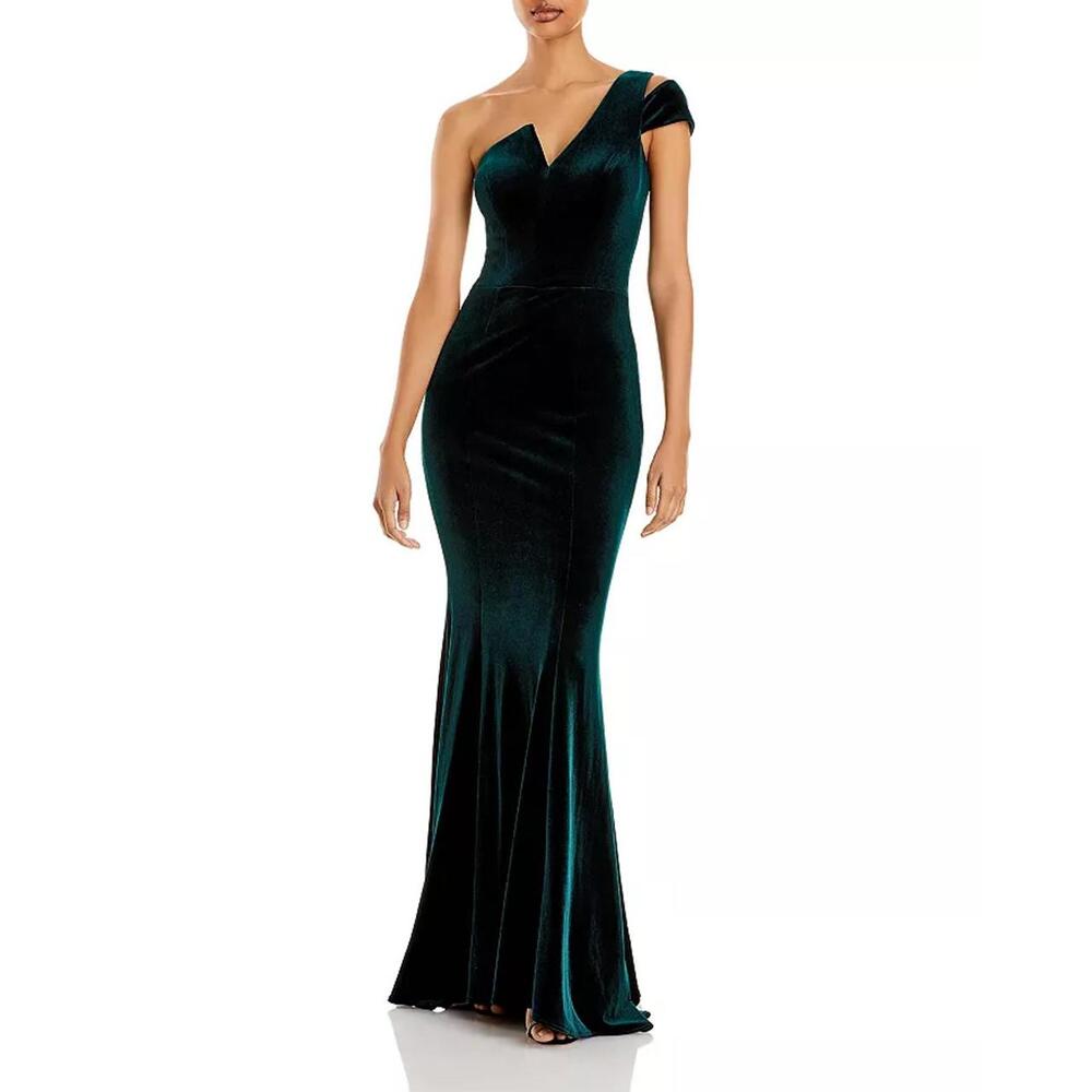 AQUA Velvet One-Shoulder Gown - Size 2